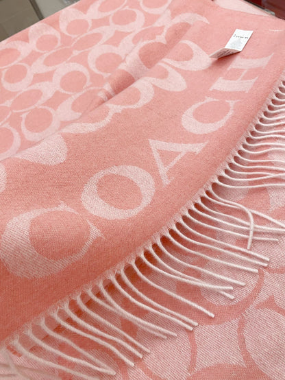 CLASSIC MONOGRAM LOGO WOOL SCARF 195 CM FLAMINGO PINK 316253