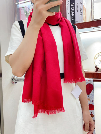 SCARF 180 CM IN CHERRY RED CASHMERE 332875