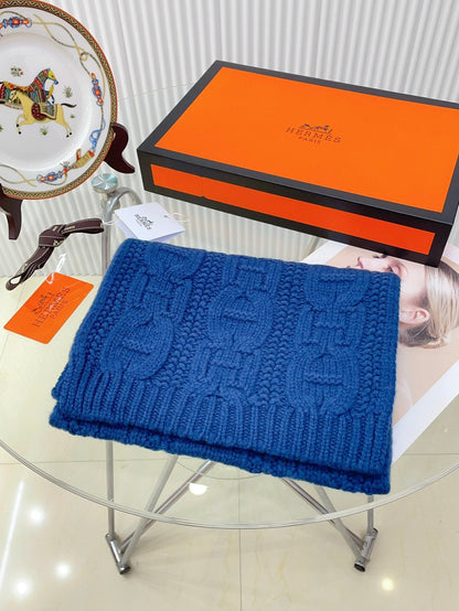 FAUBOURG MUFFLER 170 CM IN COBALT BLUE CASHMERE