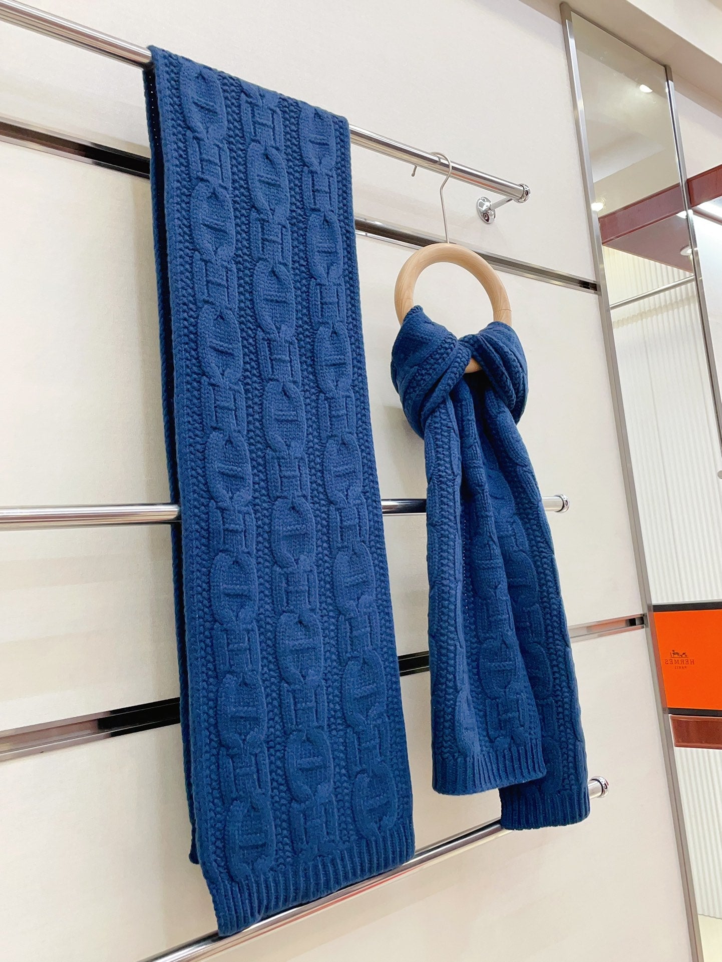 FAUBOURG MUFFLER 170 CM IN COBALT BLUE CASHMERE