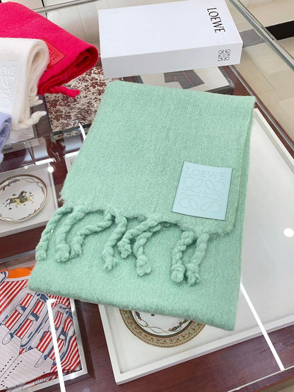 SCARF 200 CM IN MINT GREEN MOHAIR 379798