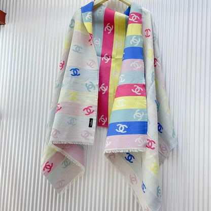 RAINBOW SCARF 180 CM IN COLORFUL CASHMERE AND WOOL 390962