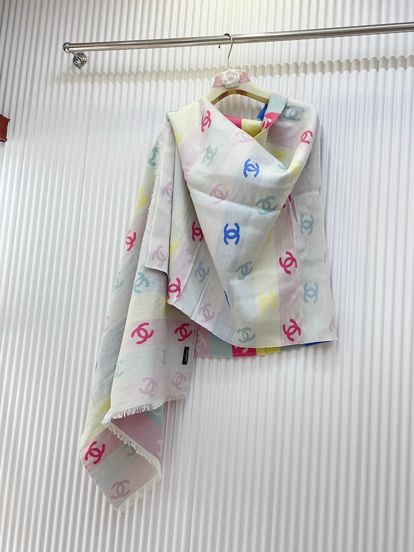 RAINBOW SCARF 180 CM IN COLORFUL CASHMERE AND WOOL 390962