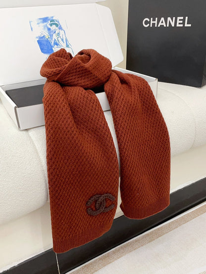 SCARF 190 CM IN RED BROWN CASHMERE 393186