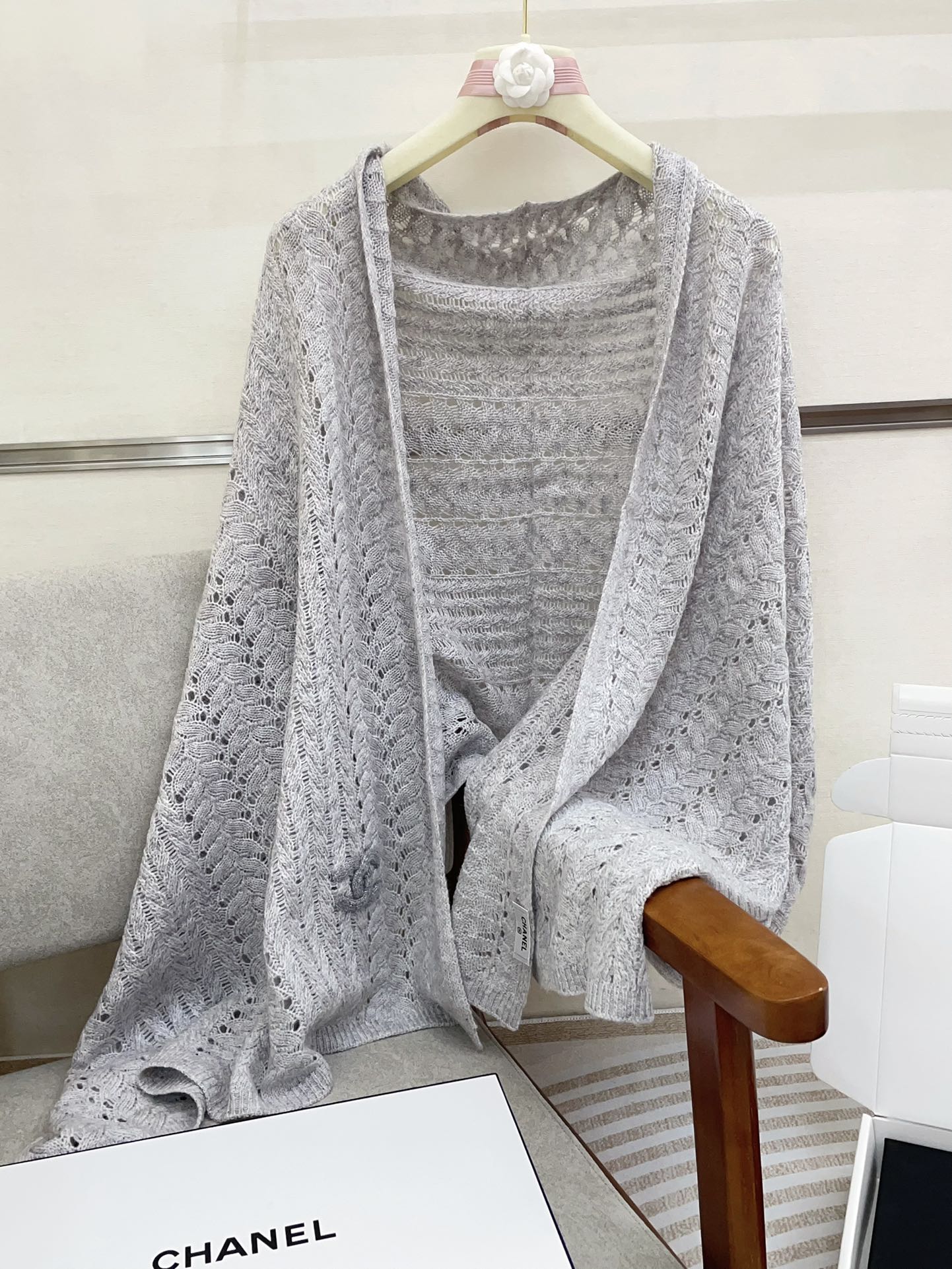 SCARF 190 CM IN CLOUD GRAY CASHMERE 396247