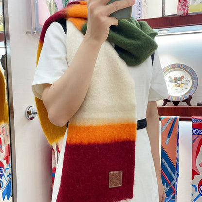 SCARF 185 CM IN COLORFUL GRADIENT WOOL AND MOHAIR 396249