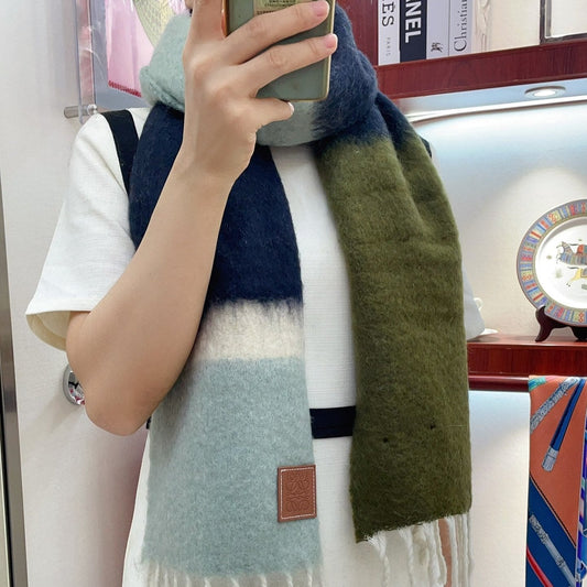 SCARF 185 CM IN COLORFUL GRADIENT WOOL AND MOHAIR 396250