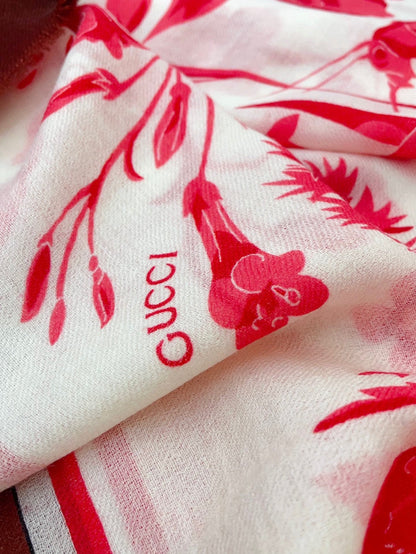 SQUARE SCARF 140 CM IN ROSE RED CASHMERE 398256