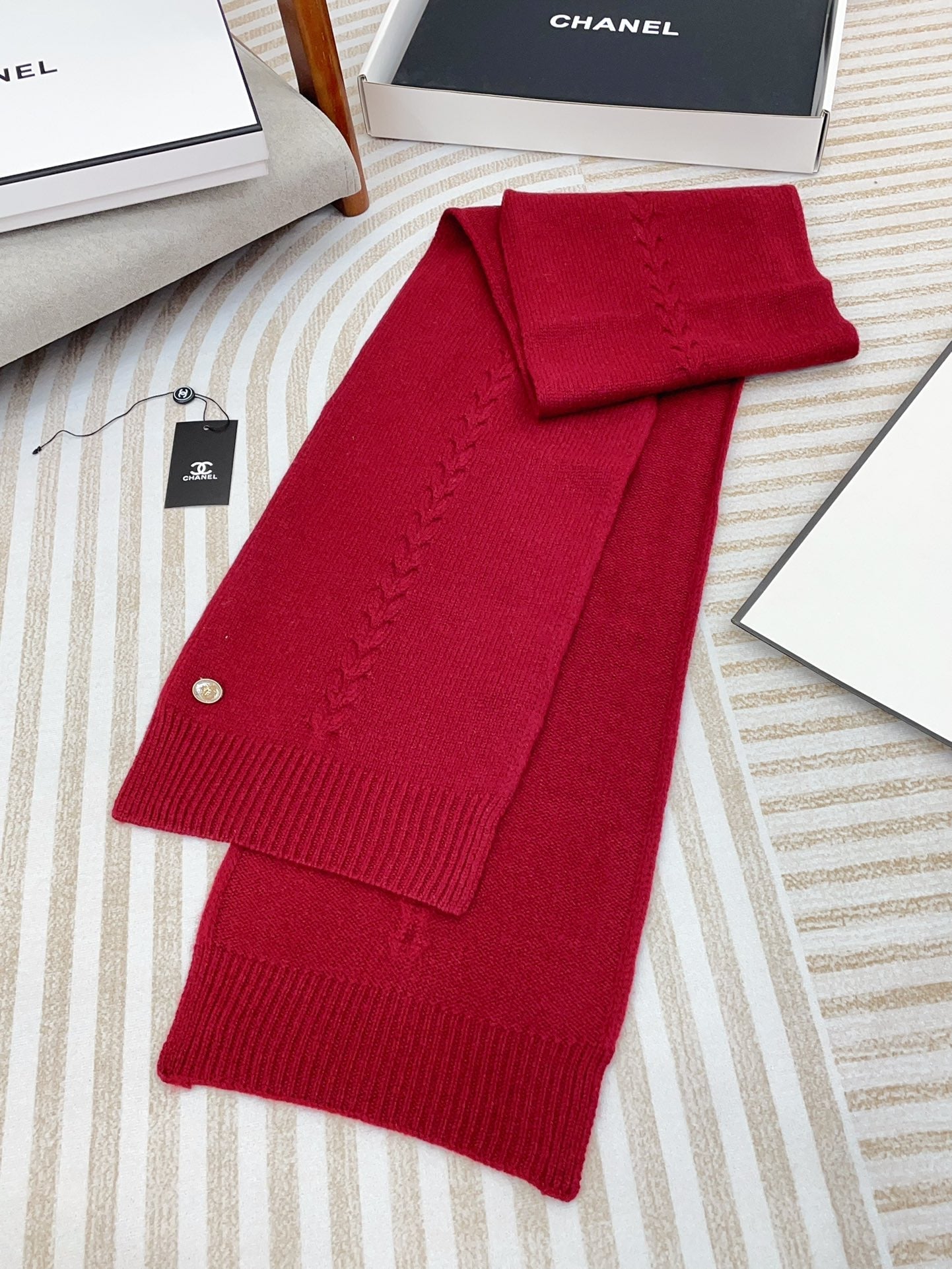 SCARF 180 CM IN RUBY RED CASHMERE 398266