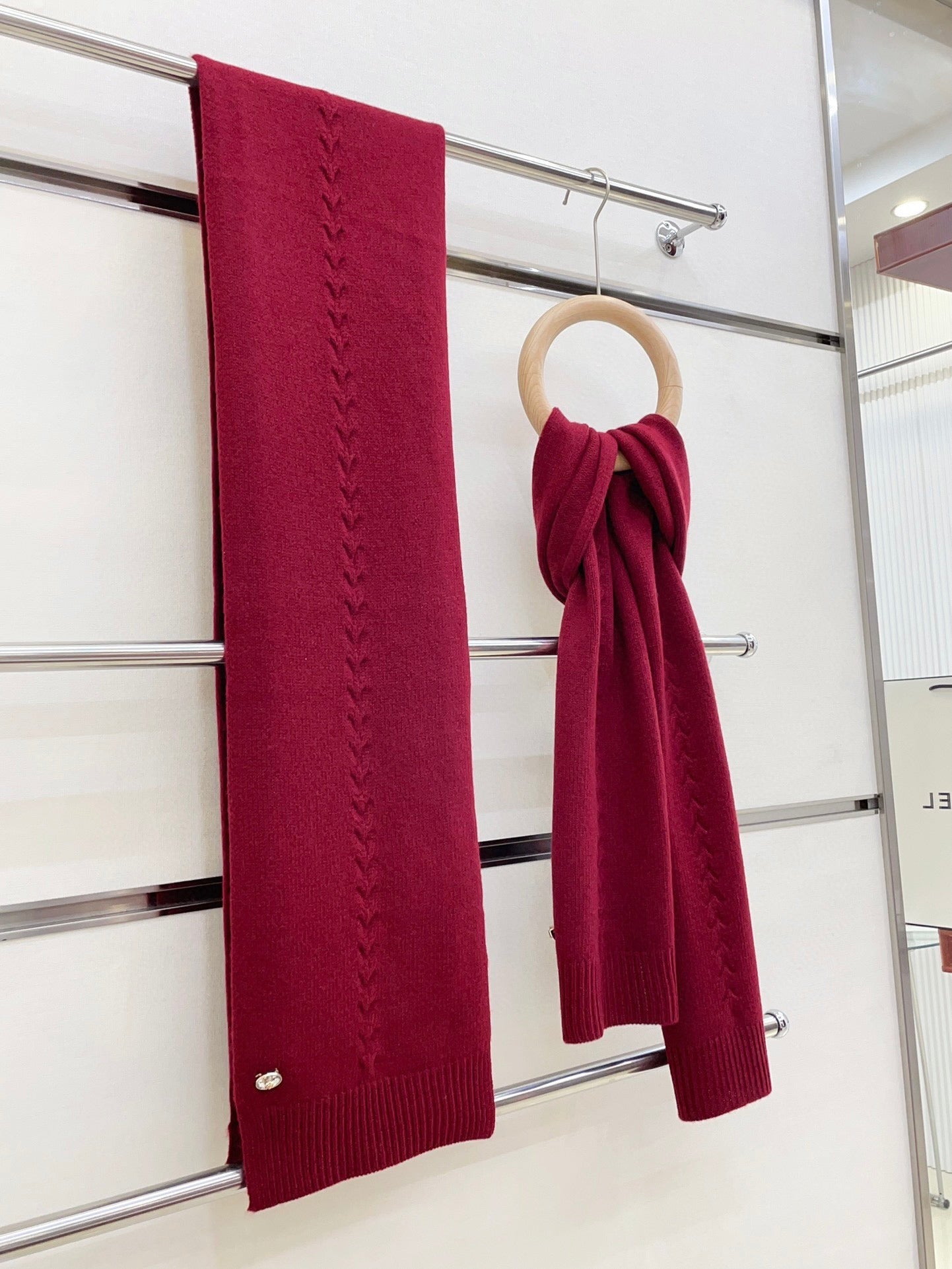 SCARF 180 CM IN RUBY RED CASHMERE 398266