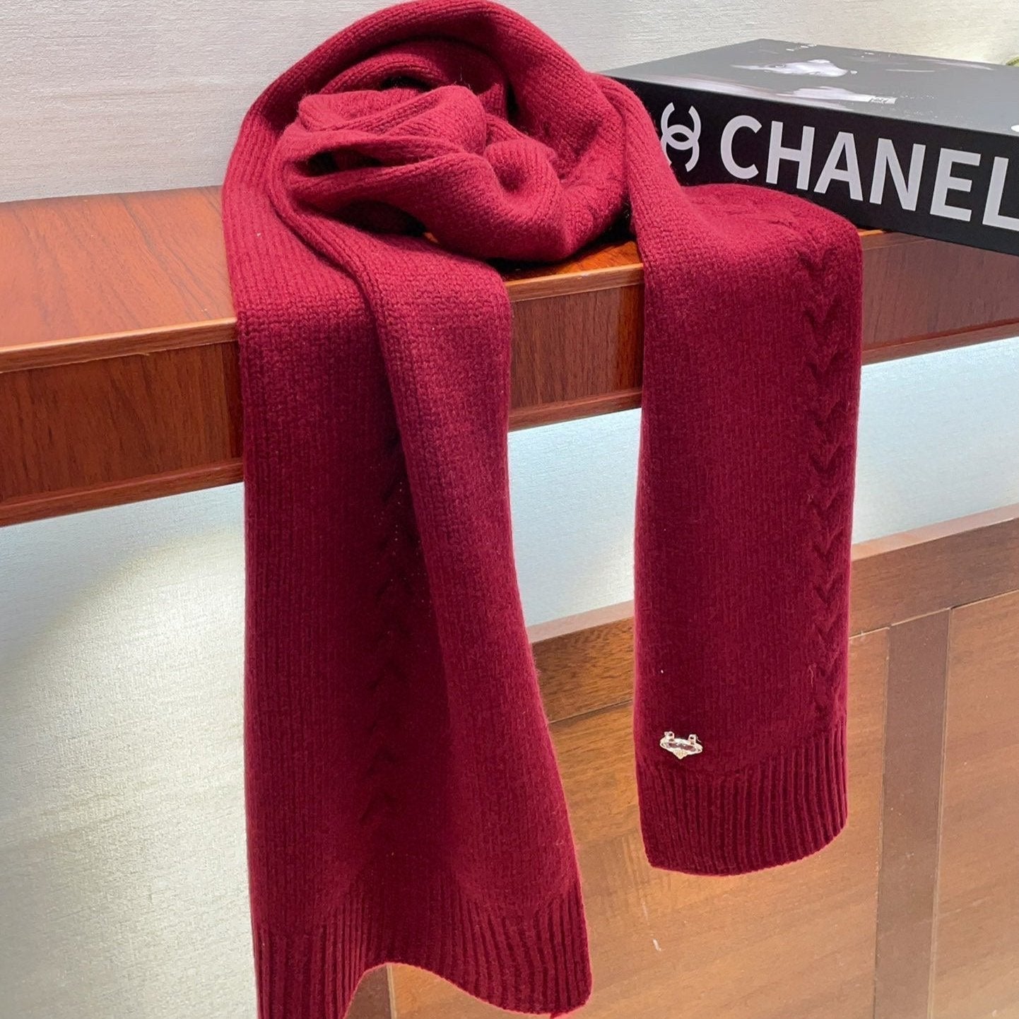 SCARF 180 CM IN RUBY RED CASHMERE 398266