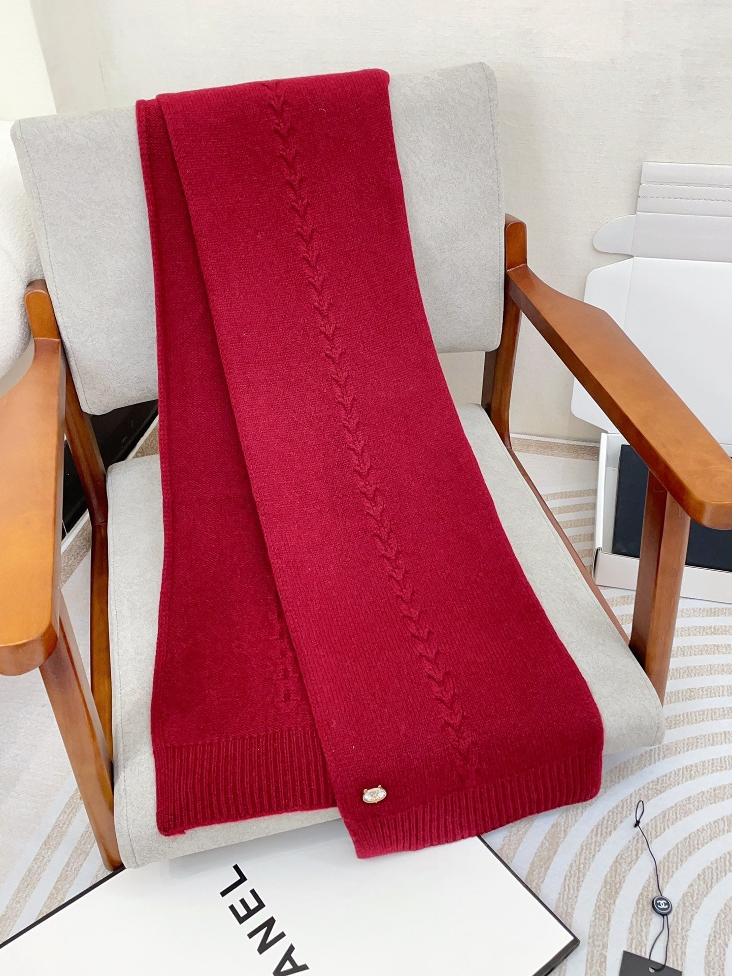 SCARF 180 CM IN RUBY RED CASHMERE 398266