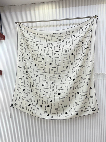 SQUARE SCARF 140 CM IN WHITE MONOGRAM CASHMERE 401158