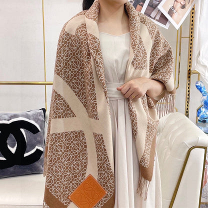 ANAGRAM SCARF 140 CM IN CAMEL BEIGE WOOL 410213