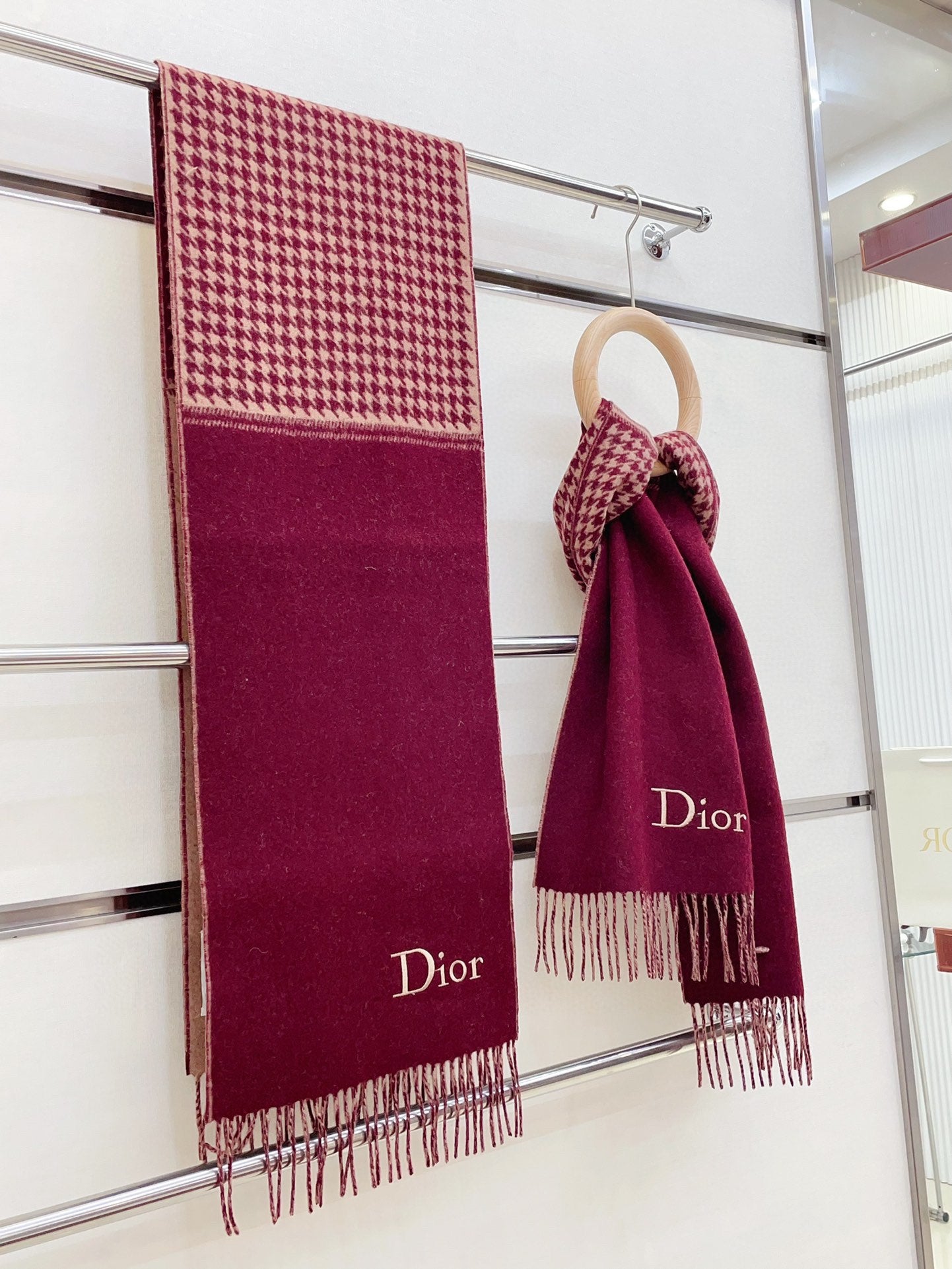 SCARF 180 CM IN BURGUNDY RED CASHMERE 419821