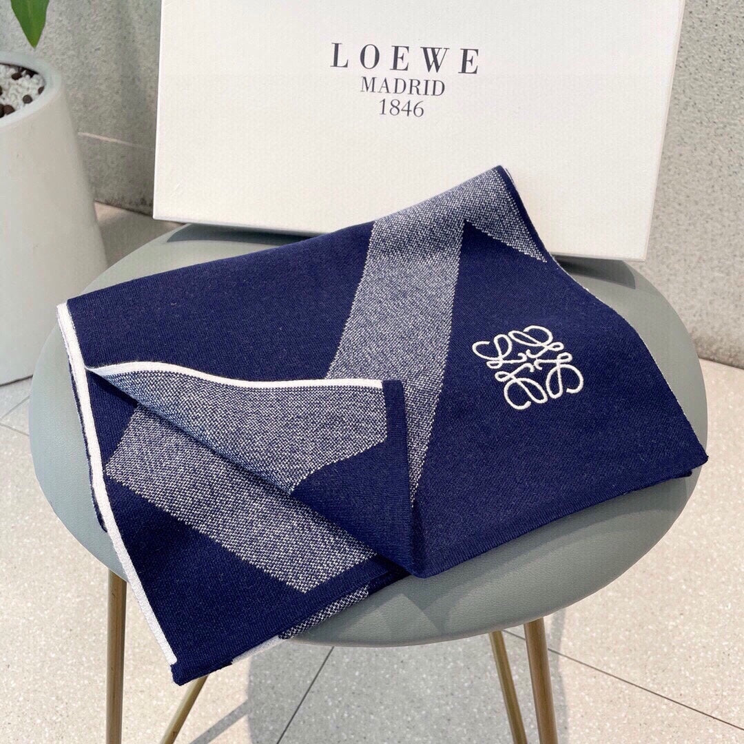 SCARF 180 CM IN INDIGO BLUE CASHMERE 386731