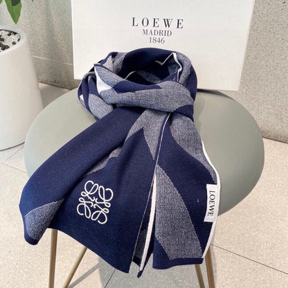 SCARF 180 CM IN INDIGO BLUE CASHMERE 386731