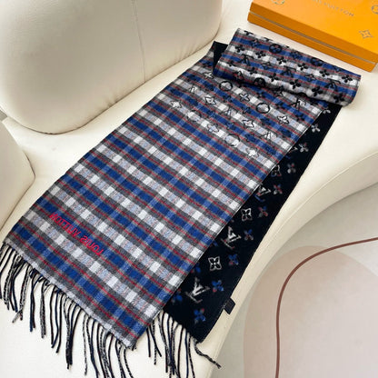 MONOGRAM GRADIENT TARTAN CITY SCARF 180 CM IN COLORFUL CASHMERE 391000