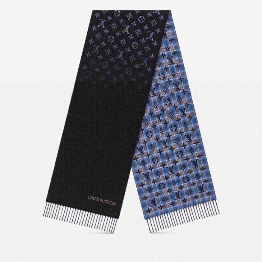 MONOGRAM GRADIENT TARTAN CITY SCARF 180 CM IN COLORFUL CASHMERE 391001