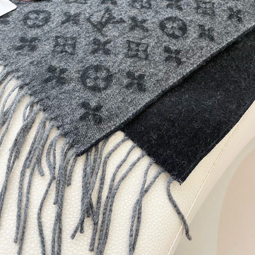 MONOGRAM GRADIENT 180 CM SCARF BLACK CASHMERE 392957