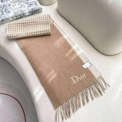 SCARF 180 CM CAMEL BEIGE WOOL AND CASHMERE 407335