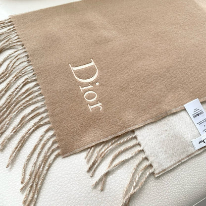 SCARF 180 CM CAMEL BEIGE WOOL AND CASHMERE 407335