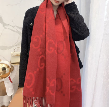 SCARF 200 CM IN CHERRY RED CASHMERE 396378