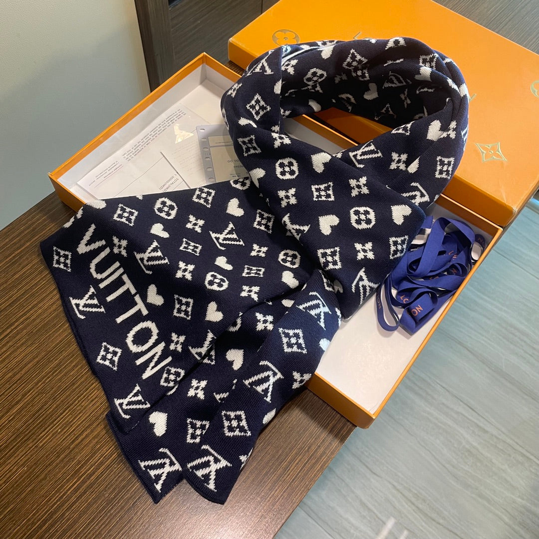 GAME ON SCARF 180 CM IN NAVY BLUE CASHMERE 394761