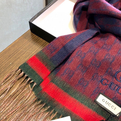 SCARF 180 CM IN SCARLET RED MONOGRAM CASHMERE 405326