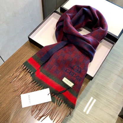 SCARF 180 CM IN SCARLET RED MONOGRAM CASHMERE 405326