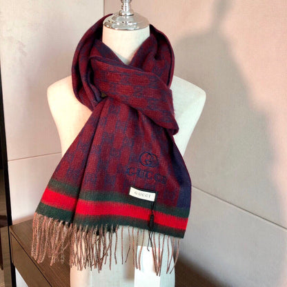 SCARF 180 CM IN SCARLET RED MONOGRAM CASHMERE 405326