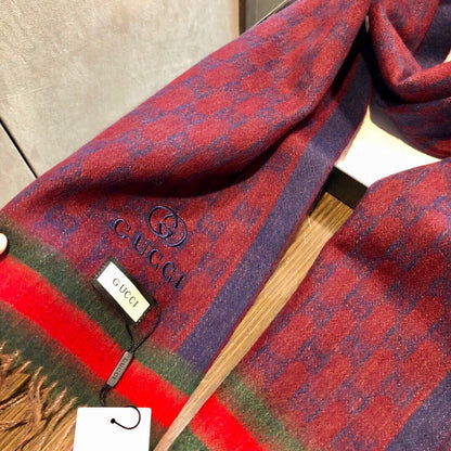 SCARF 180 CM IN SCARLET RED MONOGRAM CASHMERE 405326