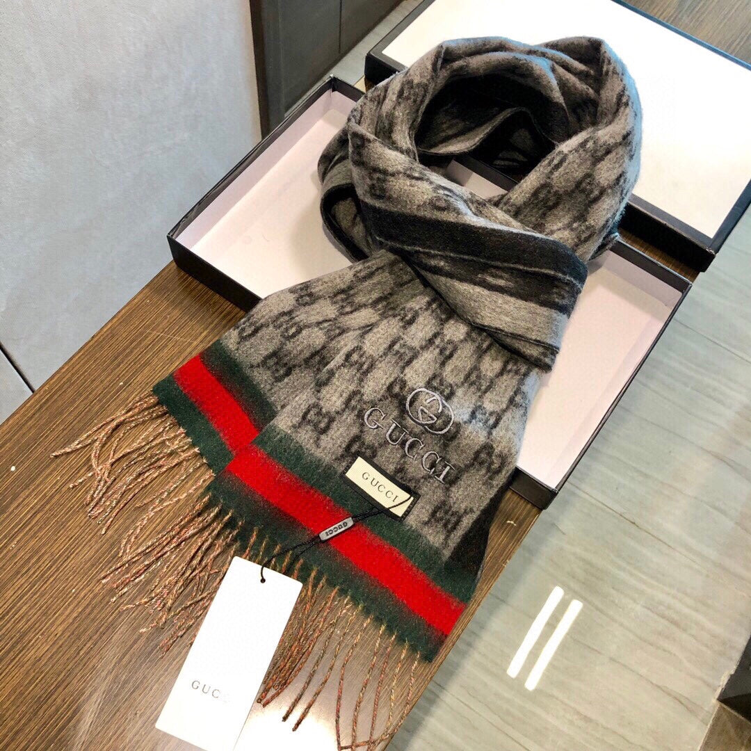 SCARF 180 CM IN MONOGRAM MEDIUM BROWN CASHMERE 405327