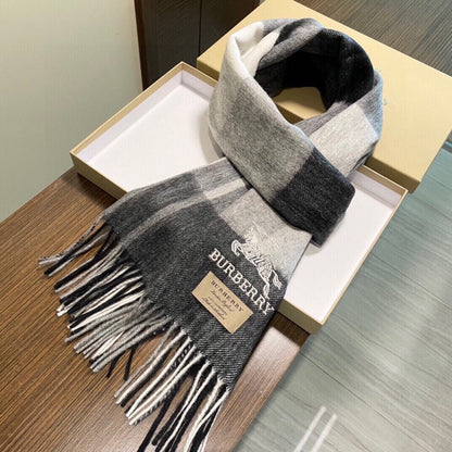 SCARF 200 CM IN GRAY CASHMERE 407313