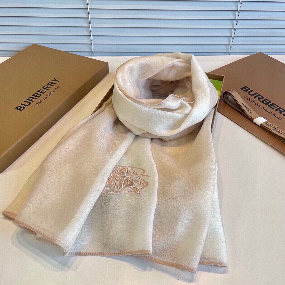 SCARF 200 CM IN BEIGE MIX WHITE CASHMERE 407317