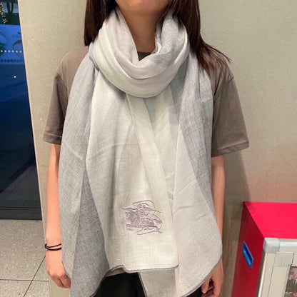 SCARF 200 CM IN LIGHT GRAY MIX WHITE CASHMERE 407318