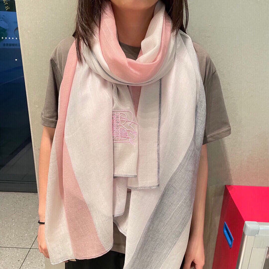 SCARF 200 CM IN LIGHT PINK MIX WHITE CASHMERE 407319