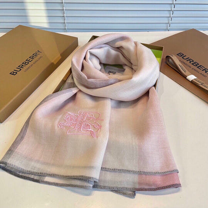 SCARF 200 CM IN LIGHT PINK MIX WHITE CASHMERE 407319