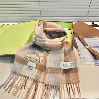 CLASSIC CHECK SCARF 180 CM IN COLORFUL CASHMERE 408963