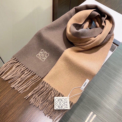 SCARF 180 CM IN DESERT SAND AND TUSCAN BEIGE WOOL AND CASHMERE 411794