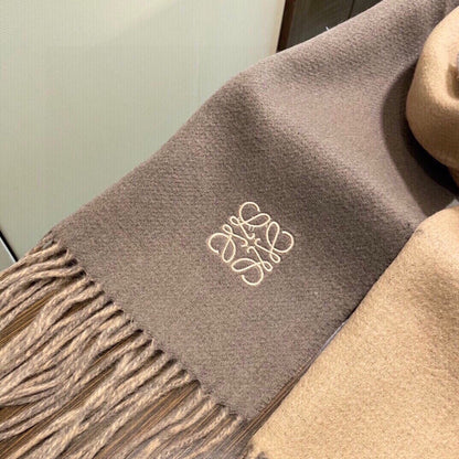 SCARF 180 CM IN DESERT SAND AND TUSCAN BEIGE WOOL AND CASHMERE 411794