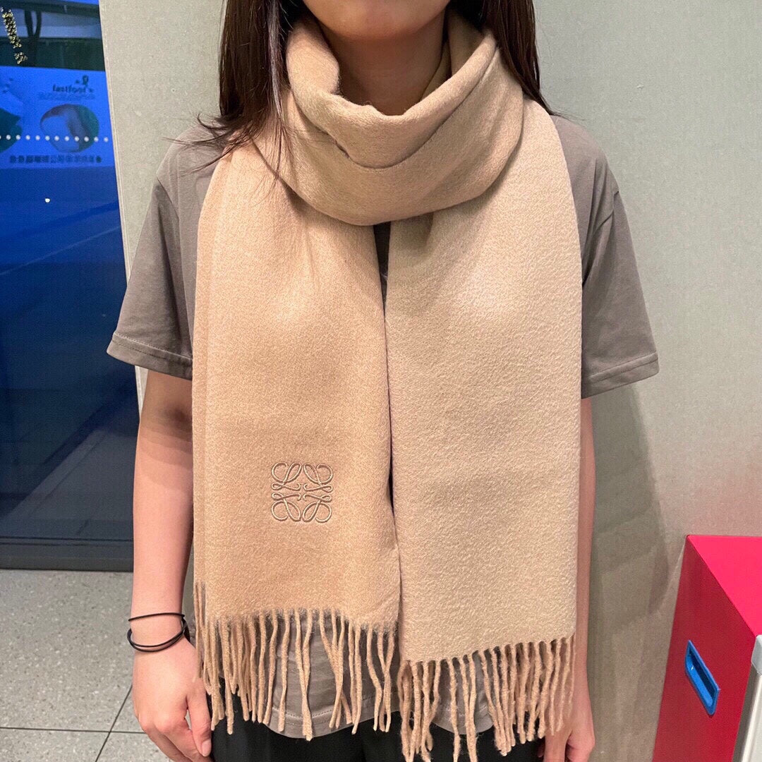 SCARF 190 CM IN CAMEL BEIGE LAMBSWOOL 413839