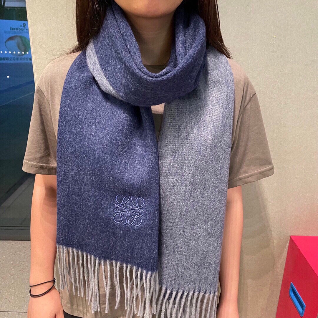 SCARF 190 CM IN INDIGO BLUE LAMBSWOOL 413841