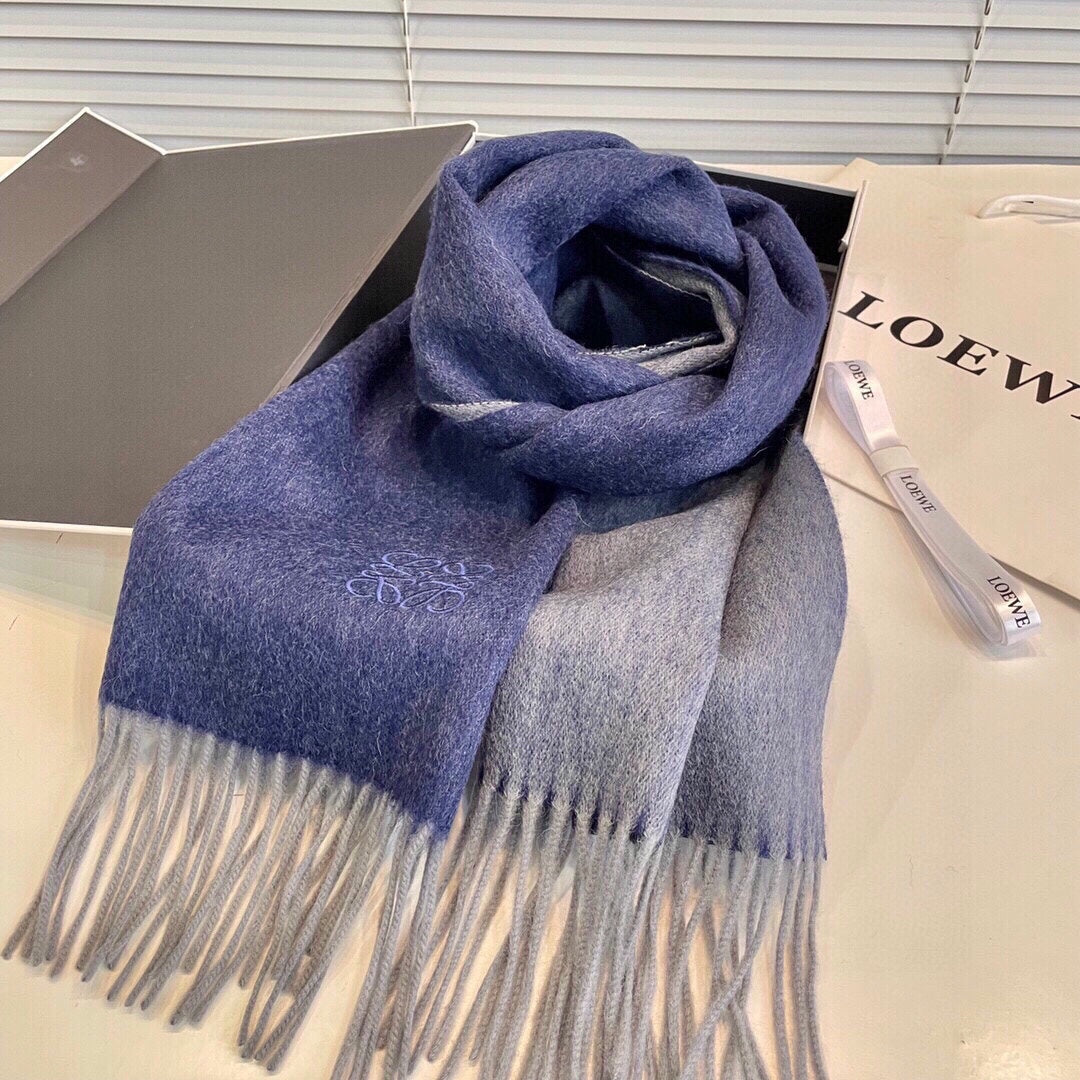 SCARF 190 CM IN INDIGO BLUE LAMBSWOOL 413841