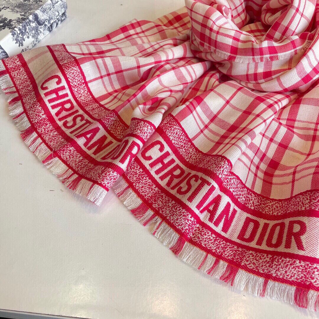 SCARF 200 CM IN PUNCH PINK CASHMERE AND SILK 418335