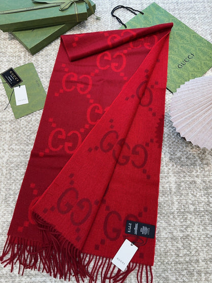 SCARF 200 CM IN CHERRY RED CASHMERE 396378