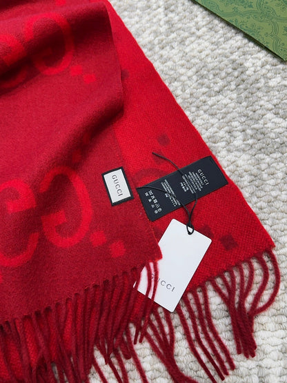 SCARF 200 CM IN CHERRY RED CASHMERE 396378