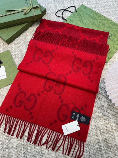 SCARF 200 CM IN CHERRY RED CASHMERE 396378