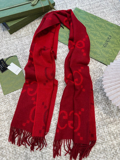 SCARF 200 CM IN CHERRY RED CASHMERE 396378