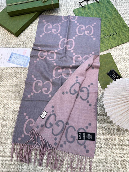 SCARF 200 CM IN LIGHT PINK MIX GRAY CASHMERE 396379